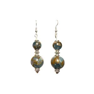 HAND CRAFTED Golden Aqua Quartz Dangle Earrings 925 Sterling Silver Hooks NWT